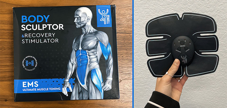 collage of Vital Flex Core box and in use